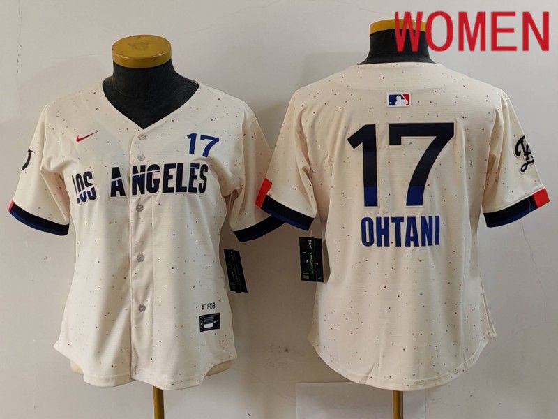 Women Los Angeles Dodgers #17 Ohtani Cream Fashion Nike Game MLB Jersey style 629->youth mlb jersey->Youth Jersey